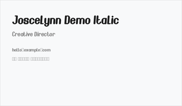 Joscelynn Demo Italic Business Card