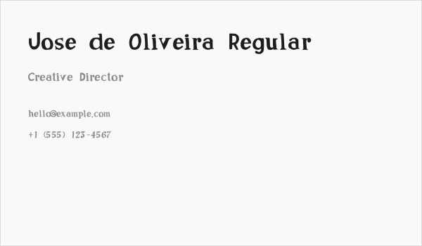 Jose de Oliveira Regular Business Card