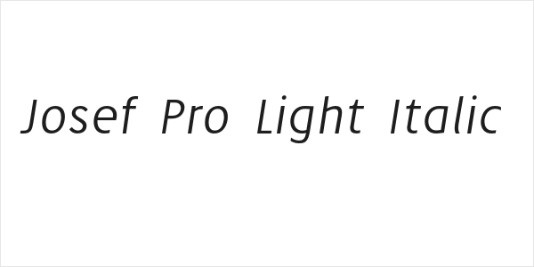 Josef Pro Light Italic Logo