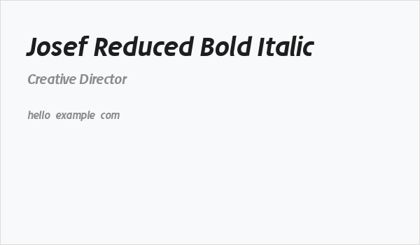Josef Reduced Bold Italic Business Card