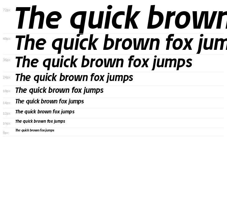 Josef Reduced Bold Italic Waterfall