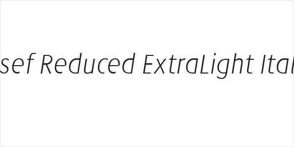 Josef Reduced ExtraLight Italic Logo