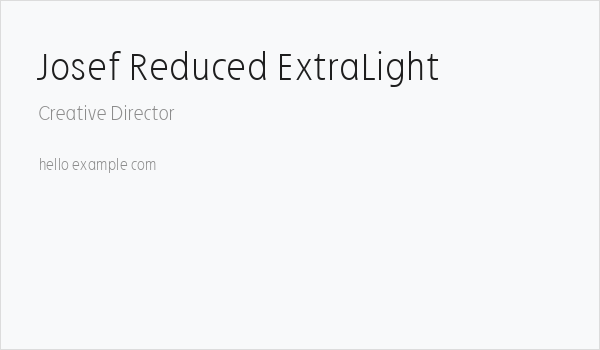 Josef Reduced ExtraLight Business Card