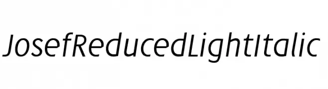 Josef Reduced Light Italic  Frei Schriftart Herunterladen