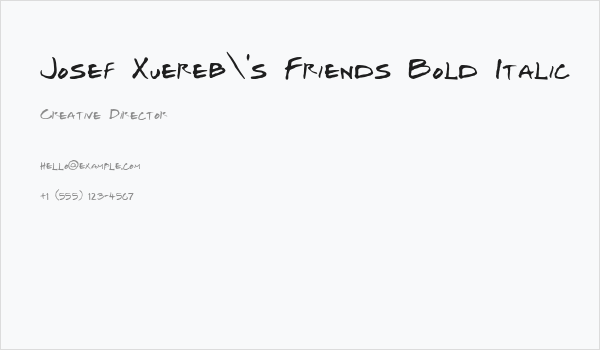 Josef Xuereb's Friends Bold Italic Business Card