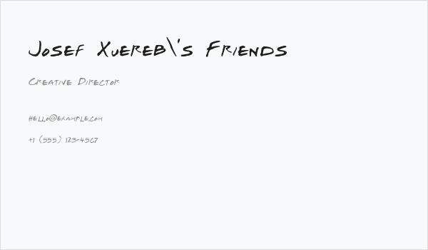 Josef Xuereb's Friends Business Card