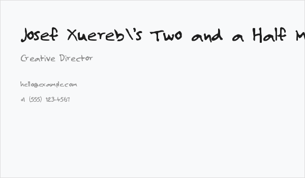 Josef Xuereb's Two and a Half Men Business Card