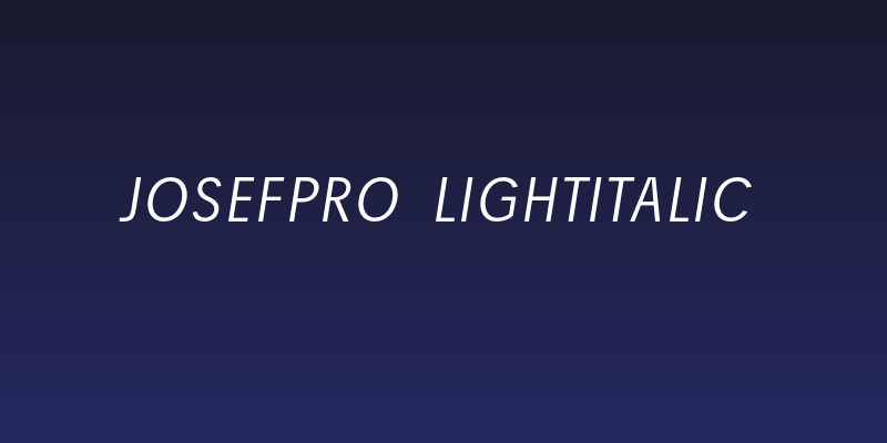 JosefPro-LightItalic Social Header