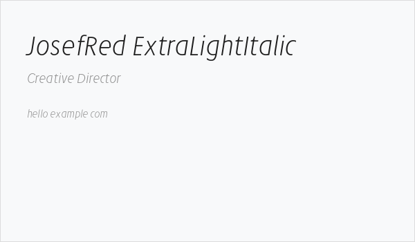 JosefRed-ExtraLightItalic Business Card