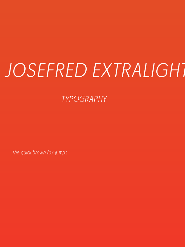 JosefRed-ExtraLightItalic Poster
