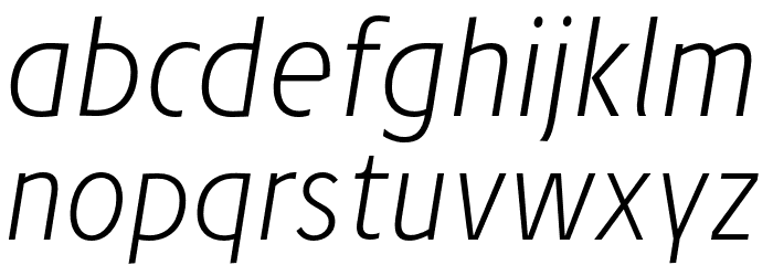 JosefRed-ExtraLightItalic Font LOWERCASE