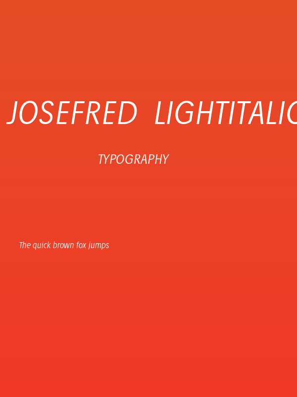 JosefRed-LightItalic Poster