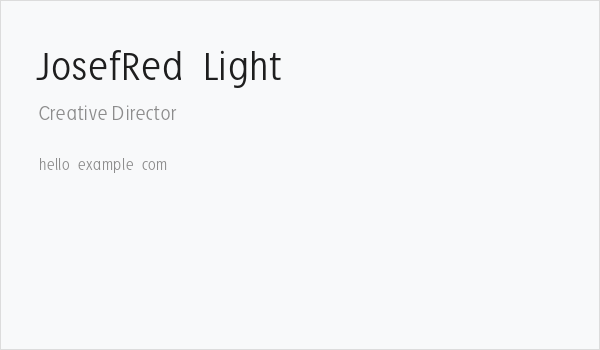 JosefRed-Light Business Card