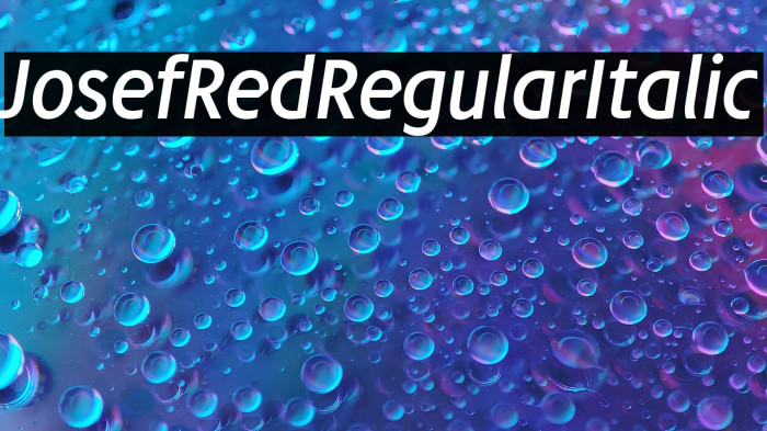 JosefRed-RegularItalic Example 1