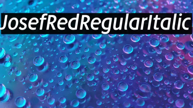 JosefRed-RegularItalic Example 1