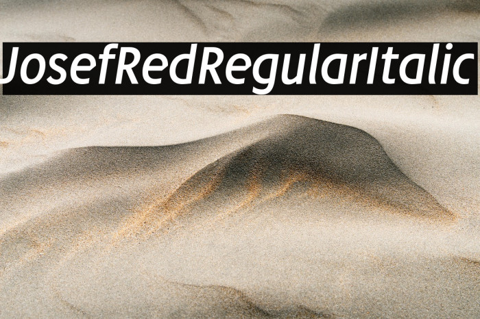 JosefRed-RegularItalic Example 2