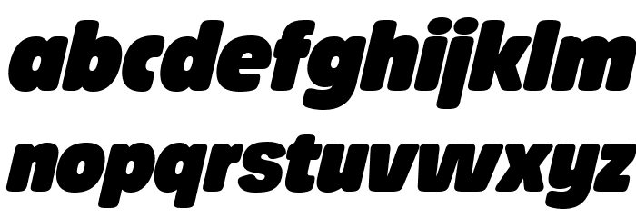 Josefa Rounded Reduced Black Italic Font LOWERCASE