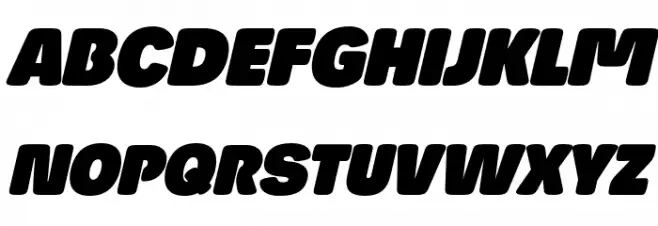 Josefa Rounded Reduced Black Italic Caratteri MAIUSCOLE