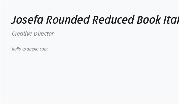 Josefa Rounded Reduced Book Italic Business Card