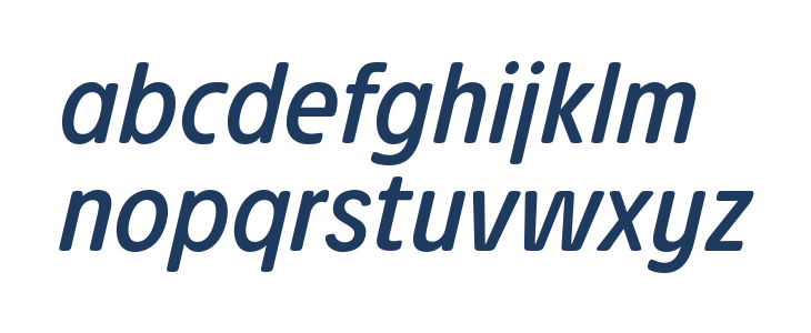 Josefa Rounded Reduced Book Italic Lowercase