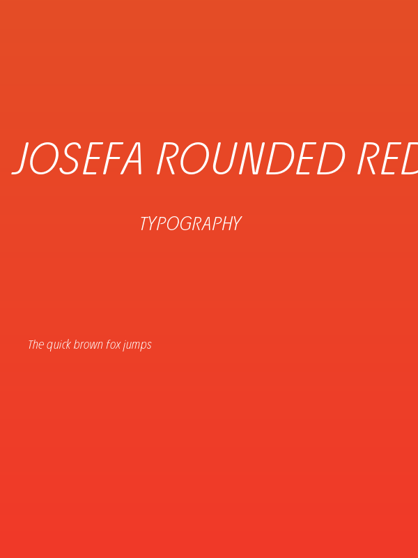 Josefa Rounded Reduced ExtraLight Italic Poster