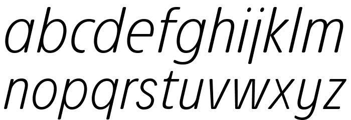 Josefa Rounded Reduced ExtraLight Italic Font LOWERCASE