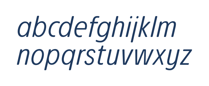Josefa Rounded Reduced Light Italic Lowercase