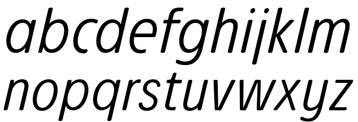 Josefa Rounded Reduced Light Italic Font LOWERCASE
