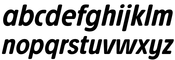 Josefa Rounded Reduced Medium Italic Font LOWERCASE