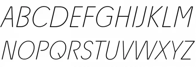 Josefa Rounded Reduced Thin Italic 字体 大写