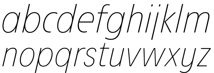 Josefa Rounded Reduced Thin Italic Font LOWERCASE