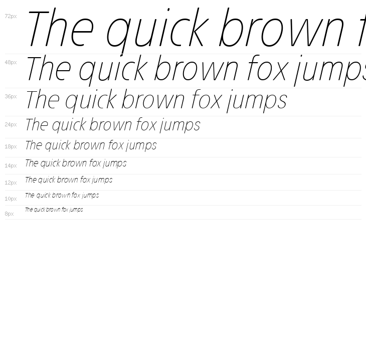 Josefa Rounded Reduced Thin Italic Waterfall