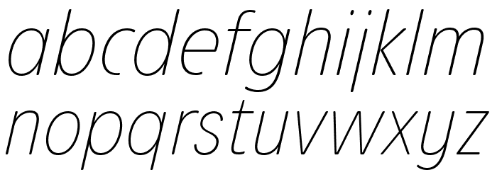 Josefa Rounded Reduced Thin Italic Font LOWERCASE