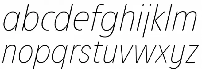 Josefa Rounded Reduced Thin Italic Polices MINUSCULES