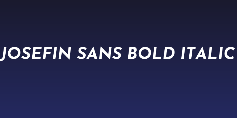 Josefin Sans Bold Italic Social Header