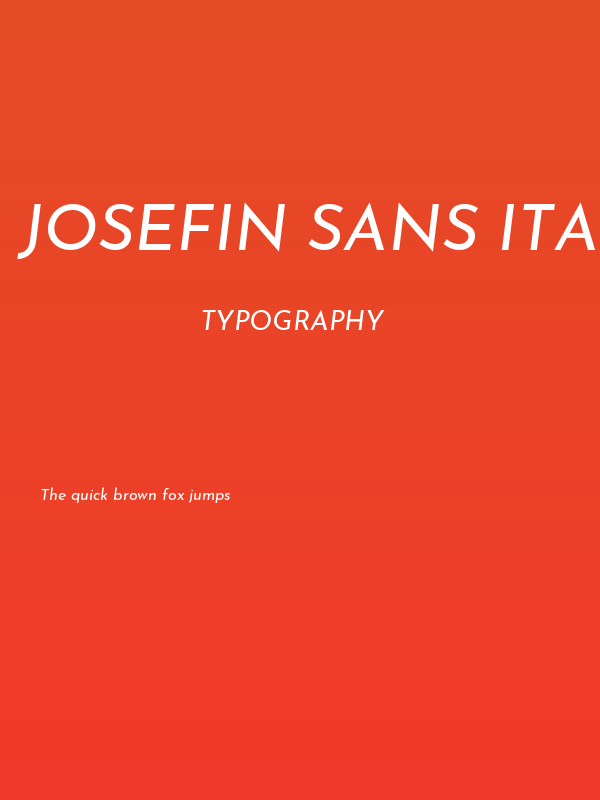 Josefin Sans Italic Poster