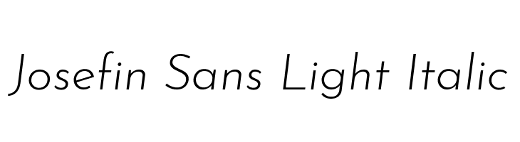 Josefin Sans Light Italic Font