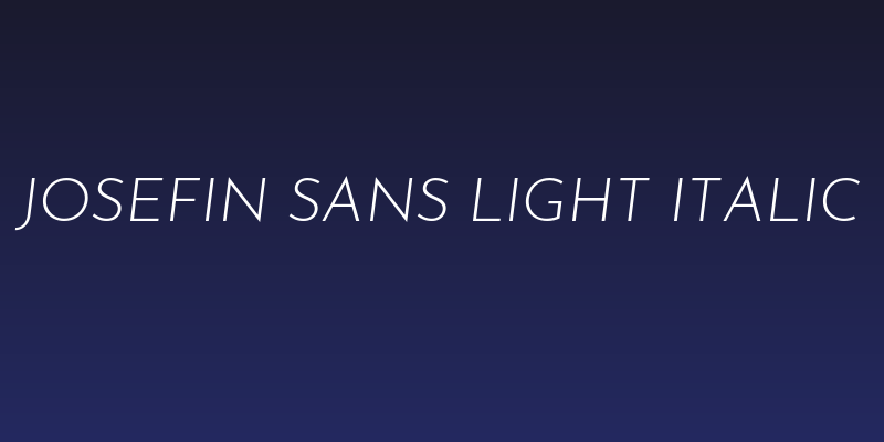 Josefin Sans Light Italic Social Header