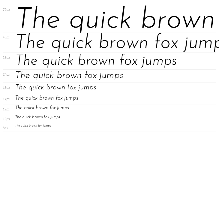 Josefin Sans Light Italic Waterfall