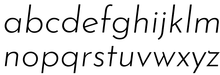 Josefin Sans Light Italic Font LOWERCASE
