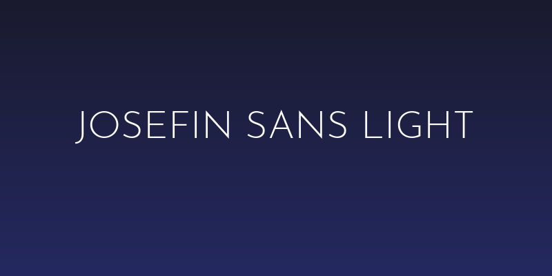 Josefin Sans Light Social Header