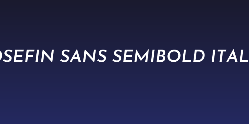 Josefin Sans SemiBold Italic Social Header