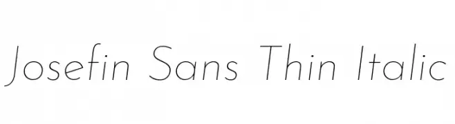 Josefin Sans Thin Italic 