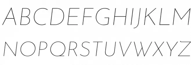 Josefin Sans Thin Italic フォント 大文字