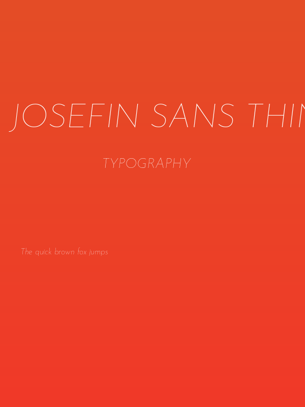 Josefin Sans Thin Italic Poster