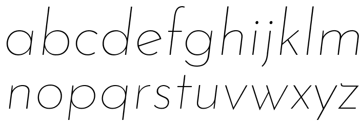 Josefin Sans Thin Italic Font LOWERCASE