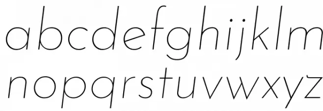 Josefin Sans Thin Italic फ़ॉन्ट लोअरकेस