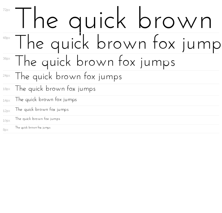 Josefin Sans Waterfall