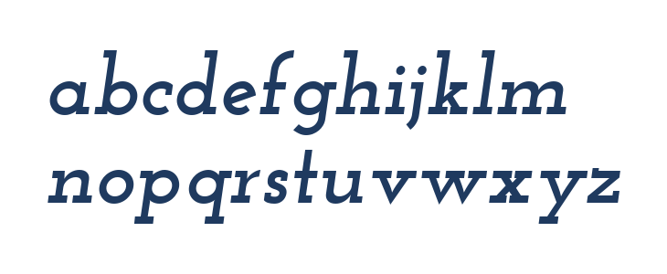 Josefin Slab Bold Italic Lowercase