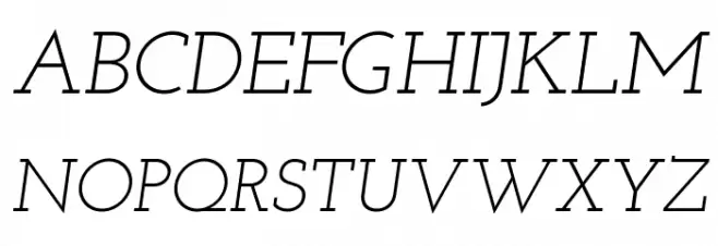 Josefin Slab Italic Шрифта ВЕРХНИЙ